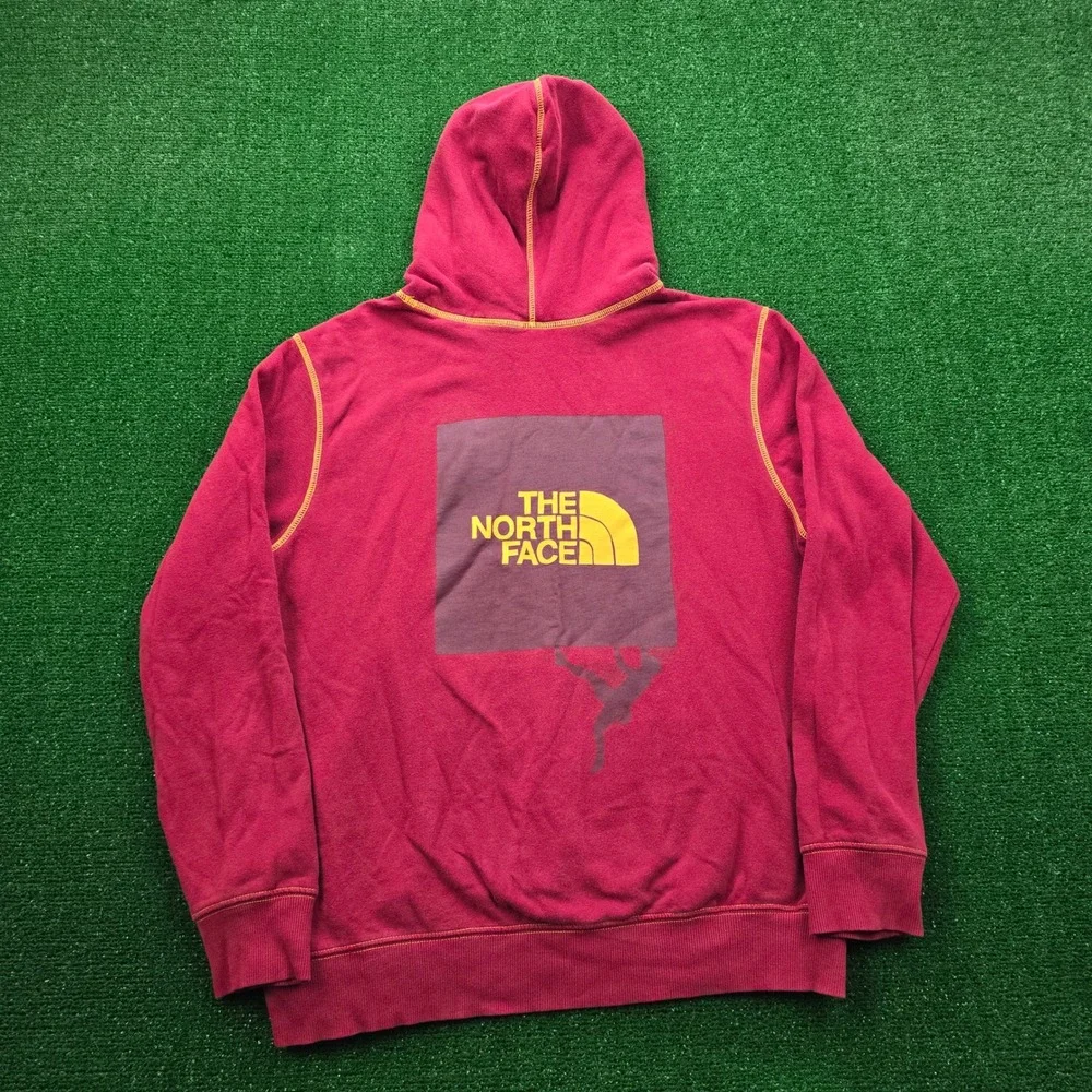 The North Face Dome Climb Graphic Hoodie Mens Large Red Pomegranate‎ Sweatshirt